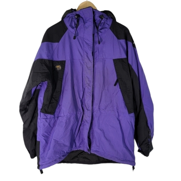 Mountain Hardwear Jackets & Blazers - Mountain Hardware Conduit Purple Hooded Vented Rain Jacket Sz 12 Outdoor Nylon